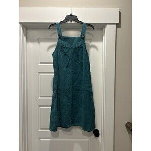 Mizz Lizz Vintage corduroy Overall Dress Teal Green Sz 11/12 Boho Hippie Prairie